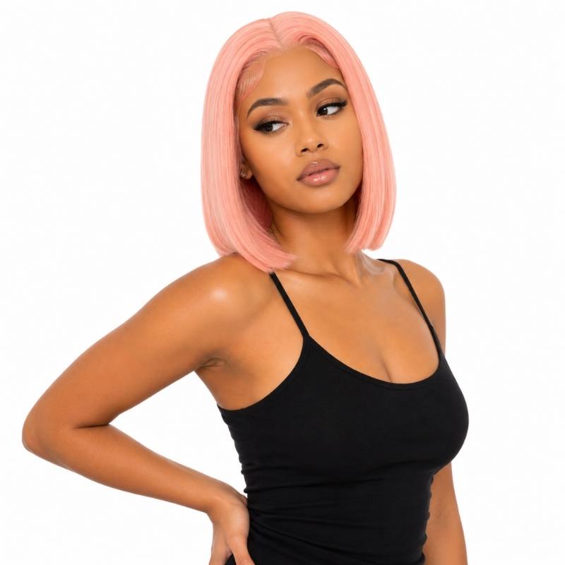 Cotton Candy 13x4 Transparent Lace Front Bob Wig